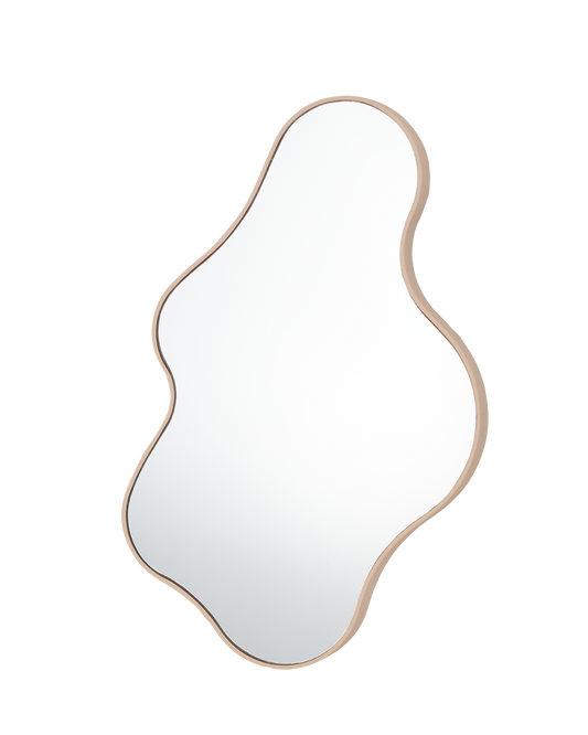 Muffin Top Mirror, inspired by the natural curves of the female body. Handcrafted from eco-friendly Jesmonite, this versatile piece functions as a mirror, tray, or sculpture. Each unique piece has its own subtle variations, reflecting sustainable craftsmanship.